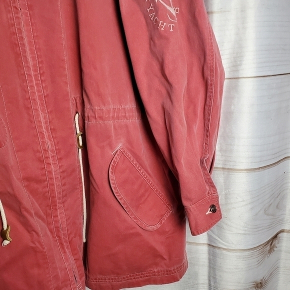 Cambridge Dry Goods Light Red Safari Cinched Waist Lightweight Jacket Size Large - Picture 4 of 11